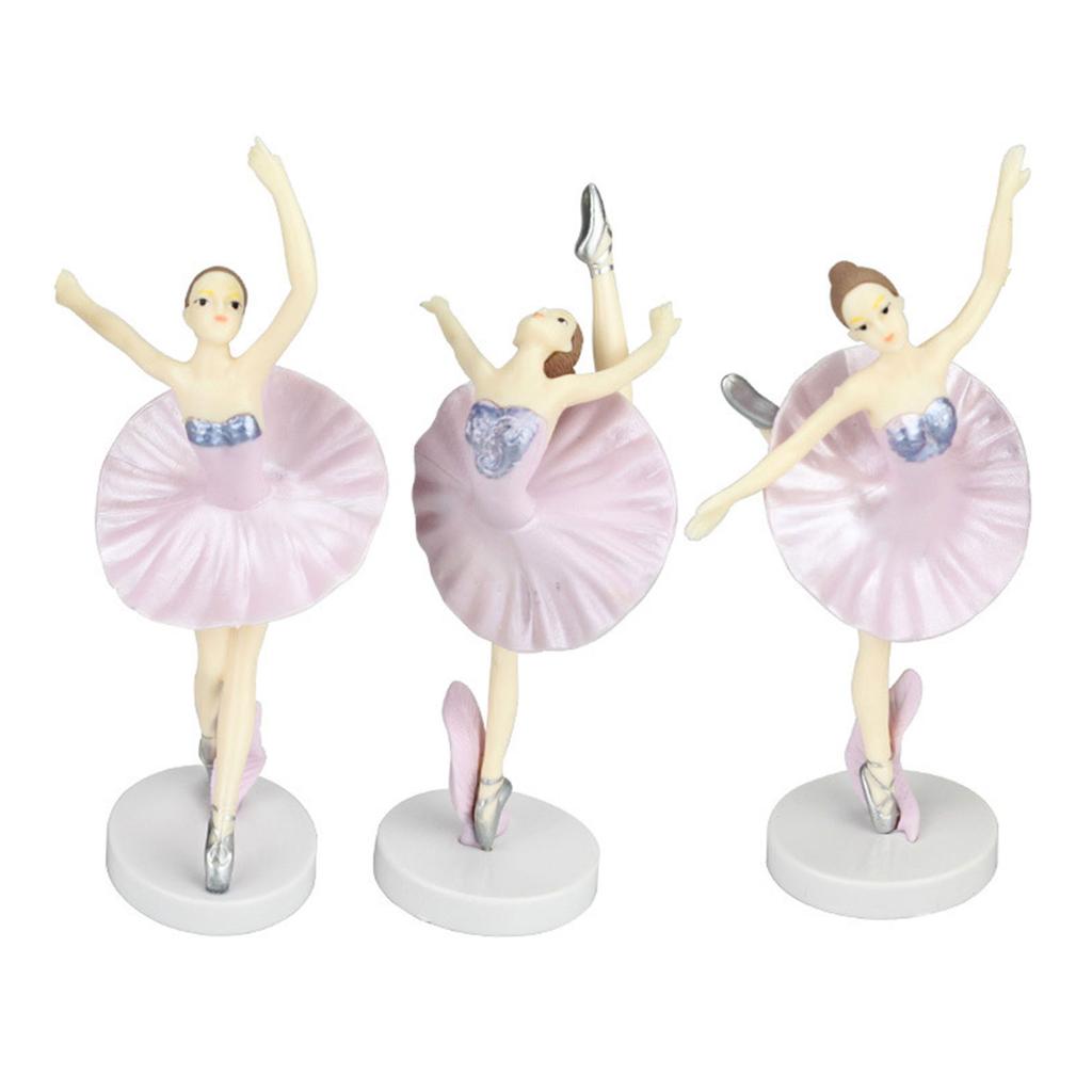 Charm Ballerina Cake Decoration Set Perfect for Ballet Party Favors Supplies Pink Ballet Girl Figure Cake Decoration