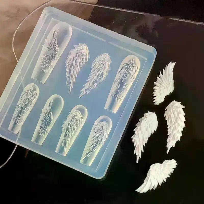 1 Piece Kawaii Butterfly Wing Silicone Nails Mold Reusable Templates Stamping 3D DIY Design Nail Art Parts Decorations Tools