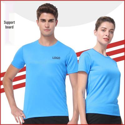 Summer Quick-Dry Yoga Fitness T-Shirt with Logo Print for Morning Runs and Workouts