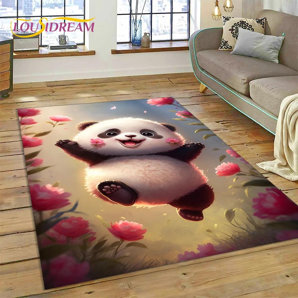 Cartoon Cute Panda Dream Animal 3D Rug Carpet for Living Room Bedroom Decor,Floor Mat Non-slip Decoration for Sofa Doormat Gift