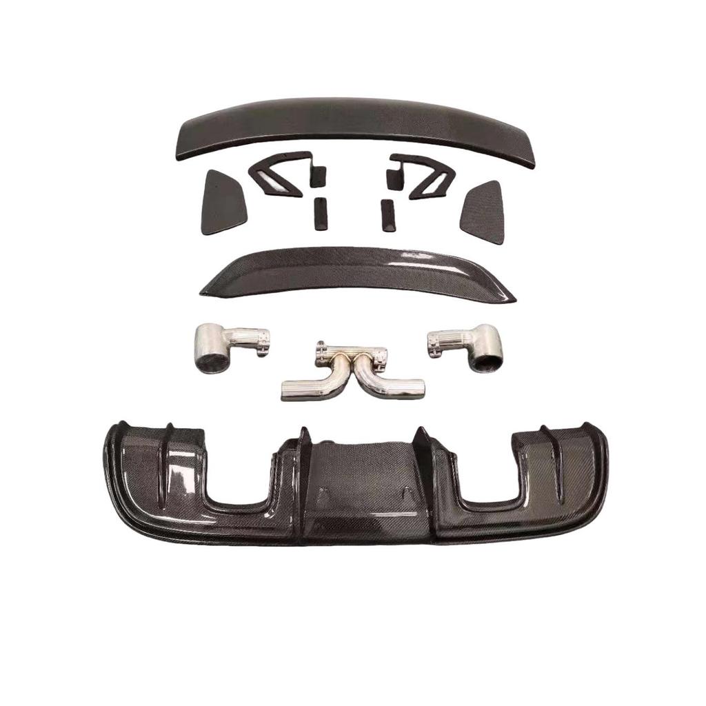 Porsche 718 GT4 Modified Carbon Fiber Rear Diffuser, Dual Exit Rear Lip.