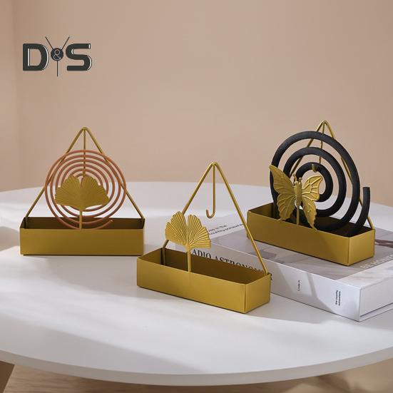 Stojan na kadidlo odpuzující železo s háčkem Motýli Stojan na kadidlo listů Gingko Stojan Přenosný Stolní Lapač popela Krabička Vánoční dárek