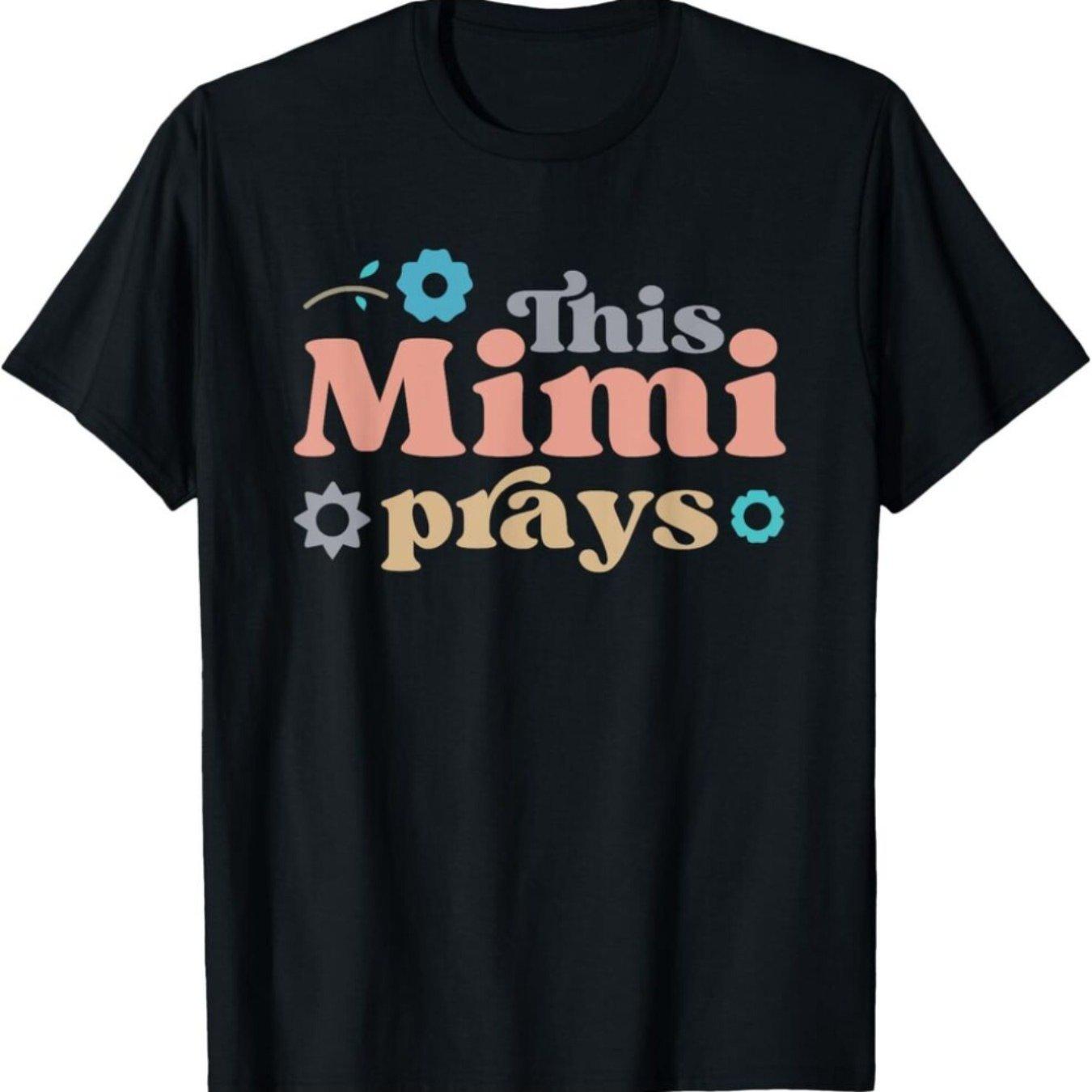 This Mimi Prays Retro Graphic Tee Soft Cotton Casual Crew Neck TShirt for Adults S