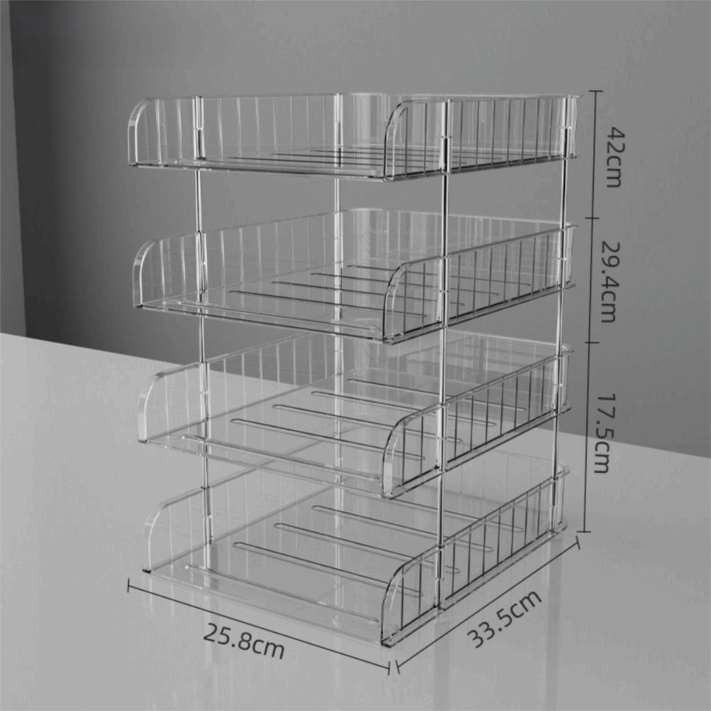 Transparent File Rack Book Shelf Multi-layer Multifunctional Storage Tray Large Capacity Desktop Organizer School Office
