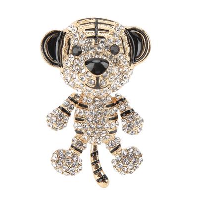 Strass-Brosche, süße Tigerform, modische, exquisite Brosche, Anstecknadel für Damen, Kleidungsdekoration