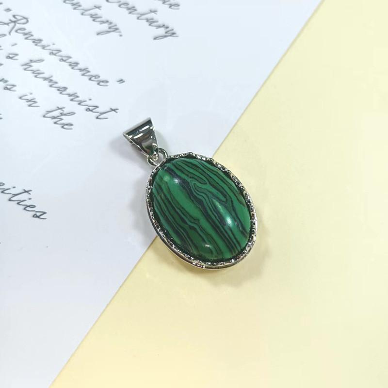 Geometric Shell Pendant With Synthetic Turquoise And Natural Purple Crystal For Fashion Jewelry