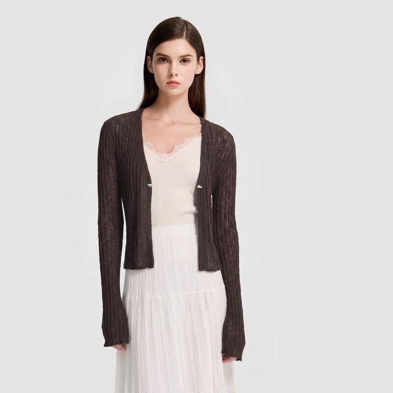 ELLASSAY Women s Tie-Waist Knit Sun Protection Cardigan S