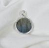 Solid 925 Sterling Silver Labradorite Gemstone Handmade Round Pendant Jewelry Healing Pendant