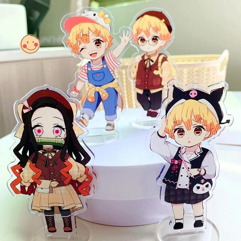 Demon Slayer Anime Peripheral Cute Acrylic Model Sign Kimetsu No Yaiba Zenitsu Nezuko Desktop Kawaii Office Desk Ornament Gift