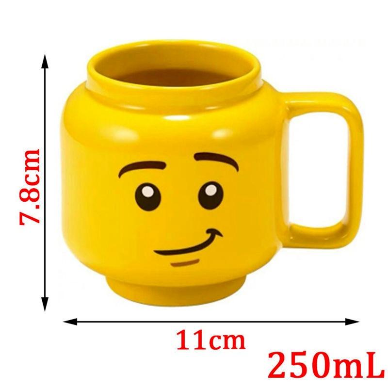 

NEW Mugs Ceramic Cup Milk Coffee Mugs Cups for Kids Yellow Smiling Expression Cartoon Cute Drinkware 250mL Kawaii Mug Cute Cup