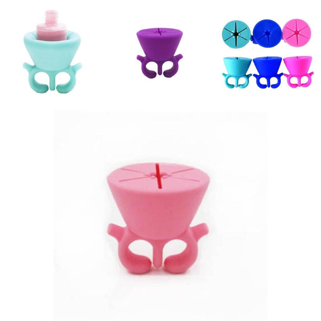 Portable Silicone Nail Polish Container Sleeve With Spillresistant Clamp For Manicurists