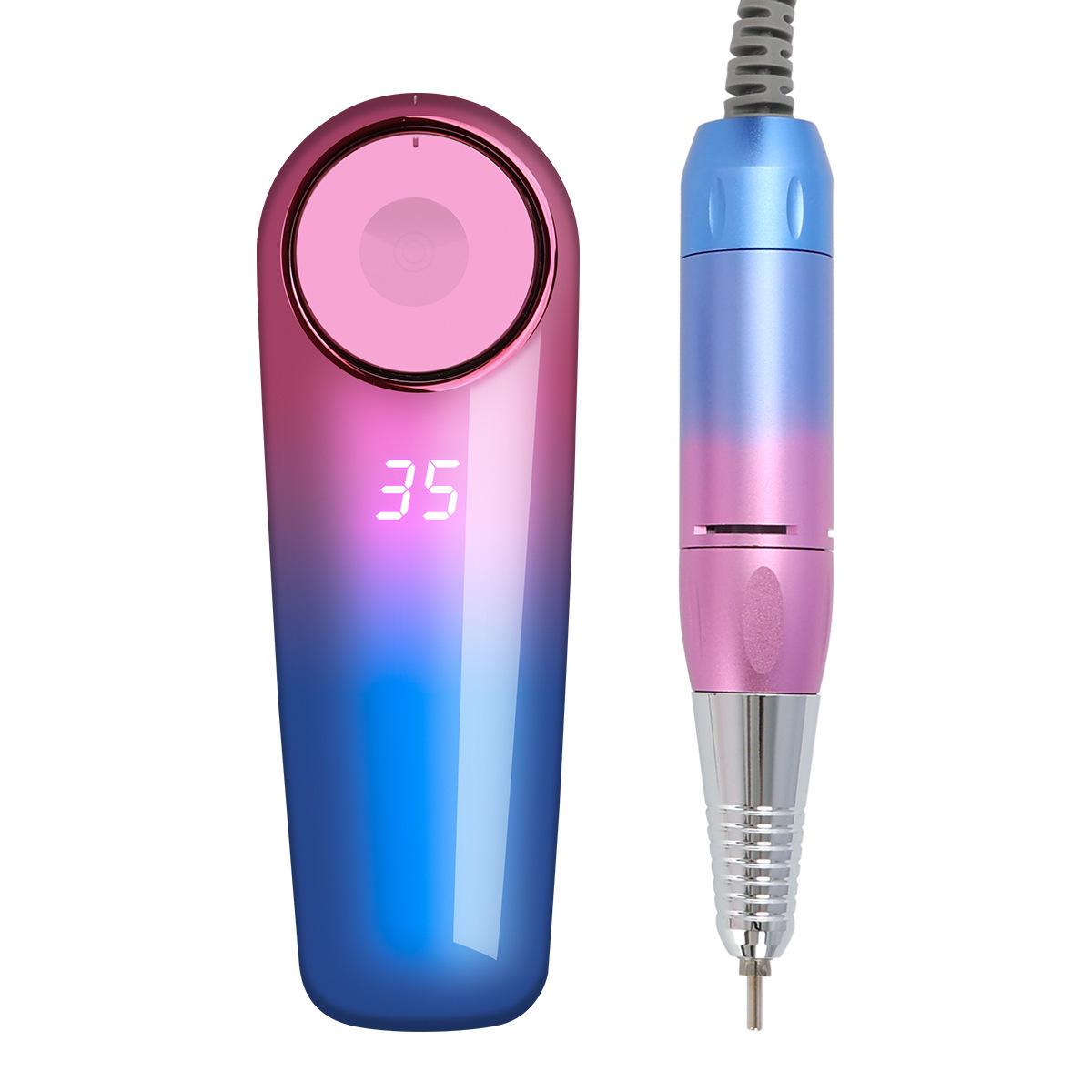 

Gradient Color P10 Nail Drill Machine - Interchangeable Head Manicure Tool for Nail Shaping and Polishing. EU Plug