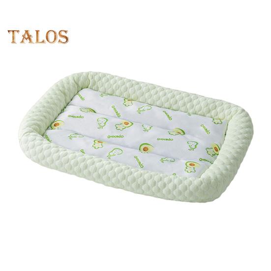 

Коврик для охлаждения домашних животных с рисунком фруктов, машинная стирка, коврик для сна для собак и кошек, нескользящая летняя охлаждающая подушка из ледяного шелка S зелёный