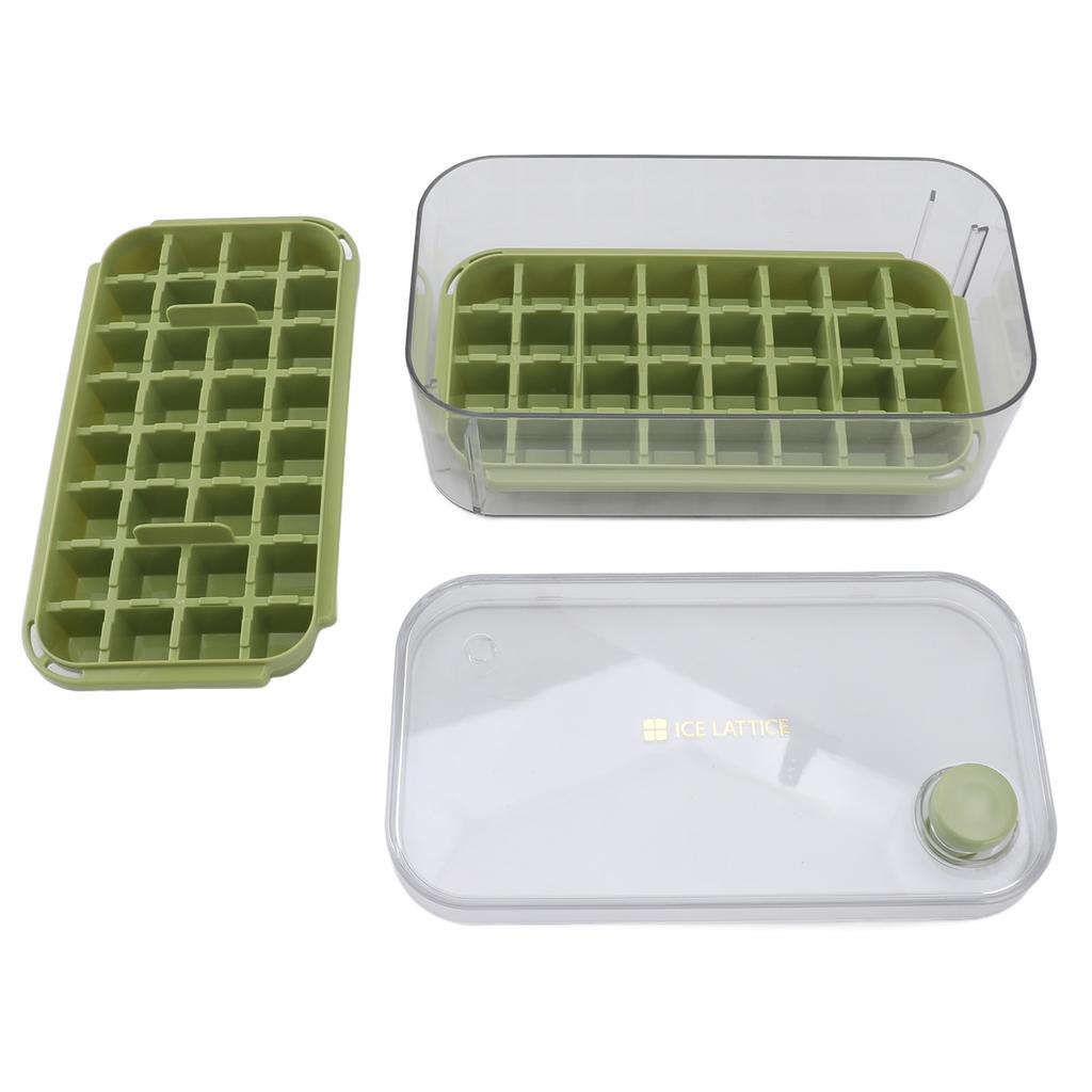 Ice Cubes Tray Easy Release 64 Grids Large Capacity 2 Layer Ice Maker Mould with Lid Bin Scoop for Cocktail Coffee