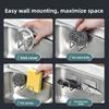 Steel Kitchen Sink Sponge Holder Sink Wall-mounted Dishwashing  Sponge Holder Self Adhesive Drain Drying Rack Bathroom Organizer