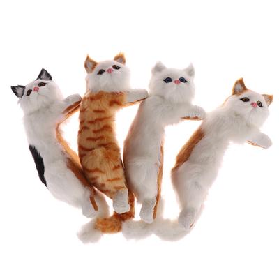 Cute Plush Fake Cat Art Ornaments Figurine Home Desk Tv Hanging Toys Home Decor