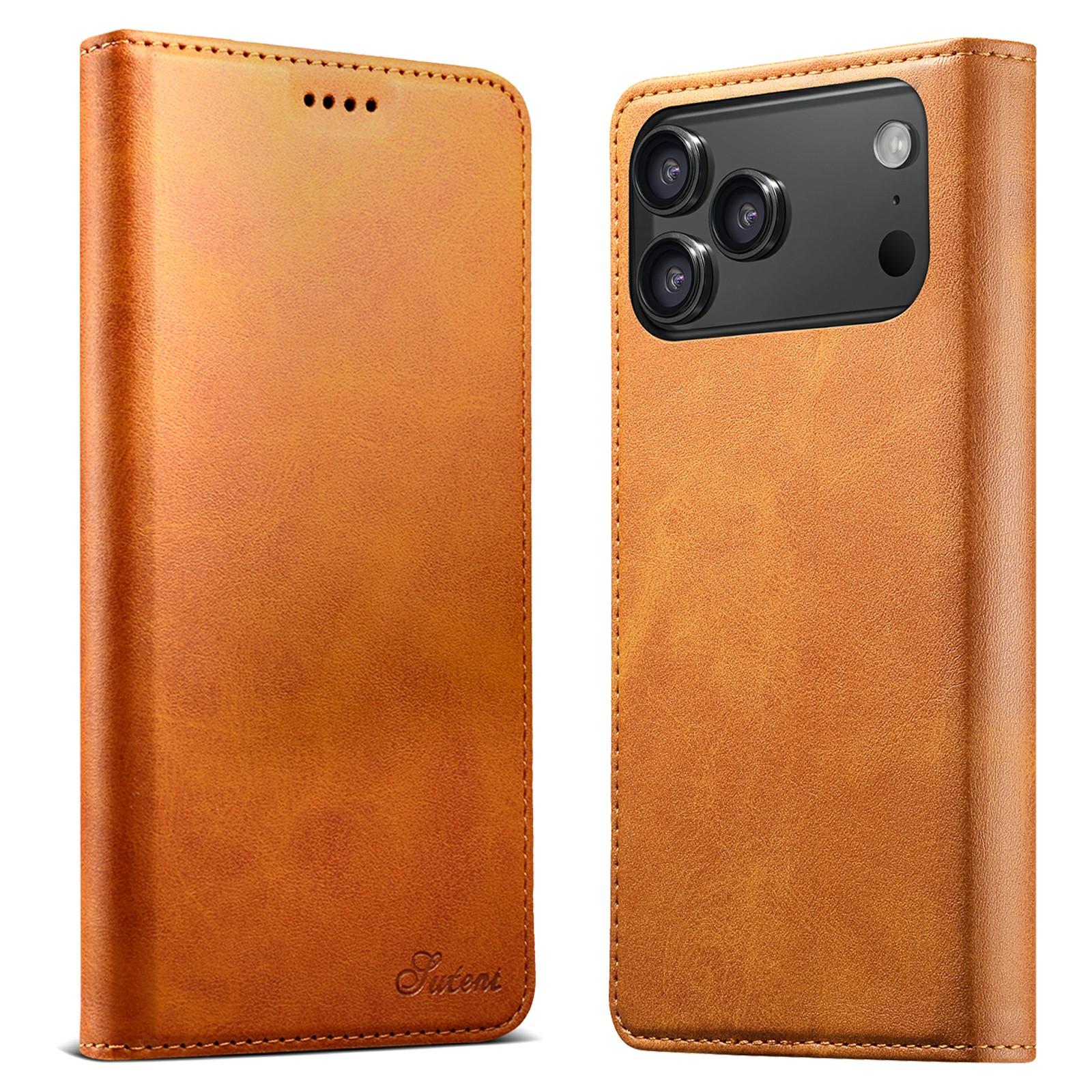 SUTENI For iPhone 17 Pro Max Case PU Leather Wallet Stand Magnetic Closing Phone Cover C