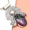 Ruby Zoisite Garnet Gemstone Mother's Day Silver Jewelry Pendant  2.25"