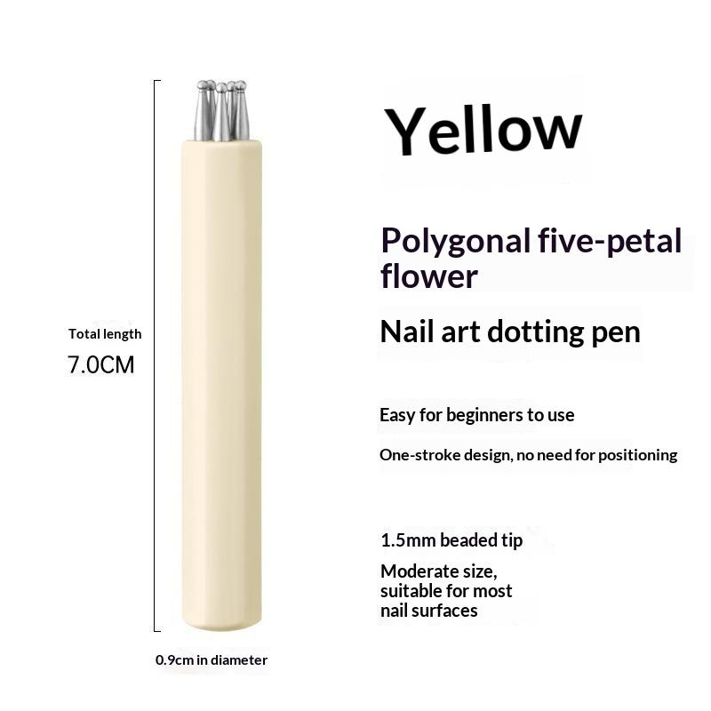 Diy Nail Art 5-Petal Dotting Tool Flower Creator 1.5Mm Fine Tip Rhinestone Pickers Manicure Nail Art Painting Tools Brushes