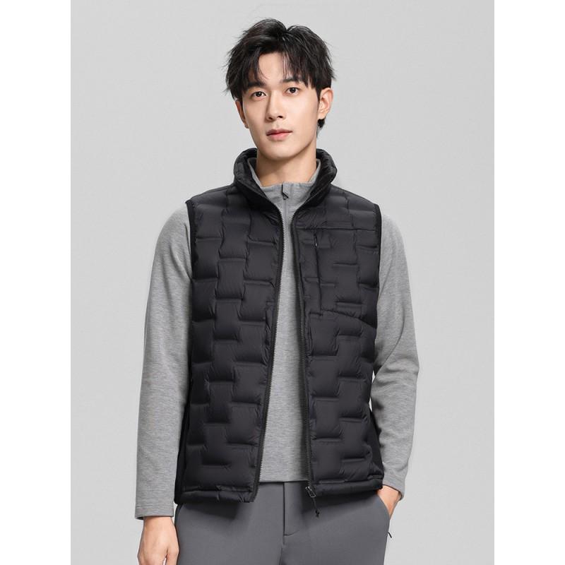 Mens Lightweight Down Vest Stand Collar Winter Casual Warm Fashionable Sleeveless Jacket