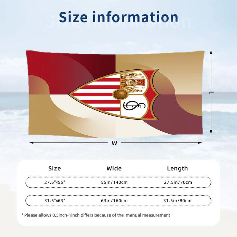 Asciugamano da Spiaggia Sevilla FC ad Asciugatura Rapida in Microfibra Assorbente Portatile da Viaggio per Nuoto
