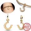 925 Copper Two-tone Stepmom Entwined Hearts Monstera Leaf Glow-in-the-dark Firefly Charm Beads Fit Pantaro Bracelet DIY Zircon
