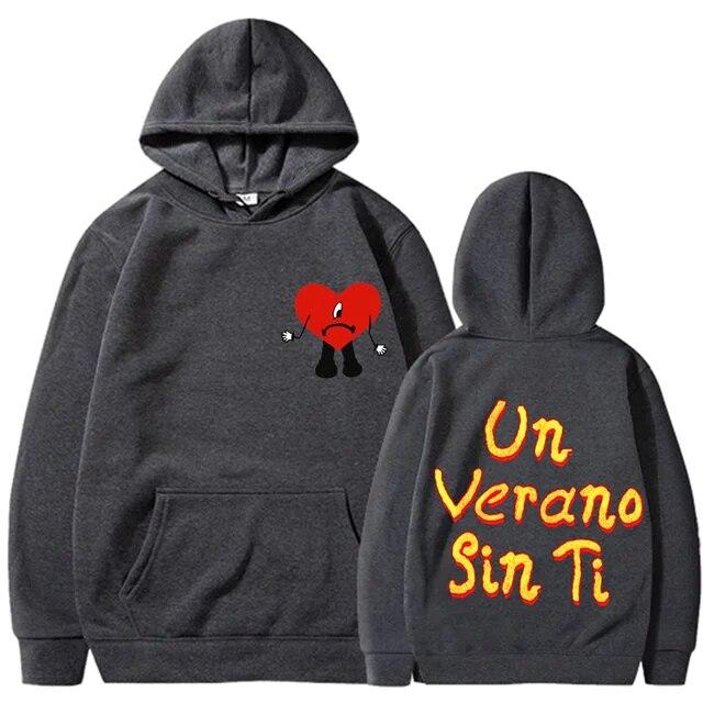 2022 New Bad Bunny Unisex's Women's Printed Hoodie Fashion Street Hip Hop Hoodie Sweatshirt Unisex High Quality Hot Sale Hoodie Unisex