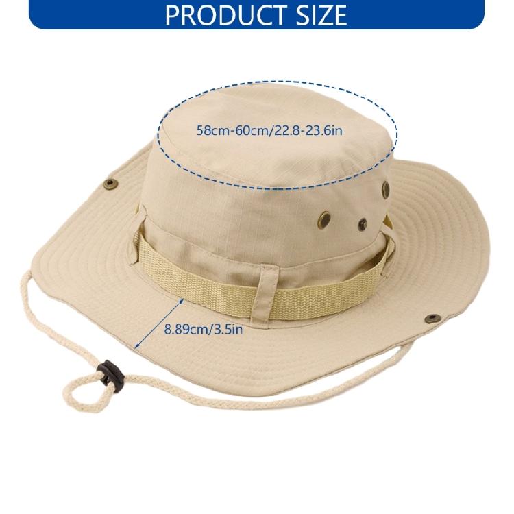 Unisex Outdoor Hat Cotton Fabric Wide Border Adjustable Drawstring Foldable Sun Protecting For Travel Gardening