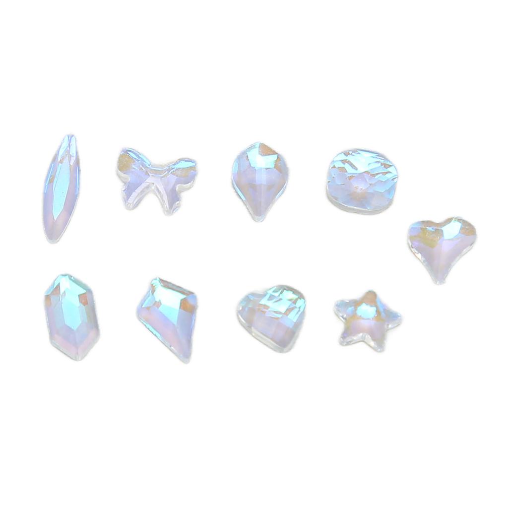 600 Pcs Nail Art Rhinestones Different Sizes Shapes Portable Nail Art Kit for DIY Crafts Shoes Bags Decoration