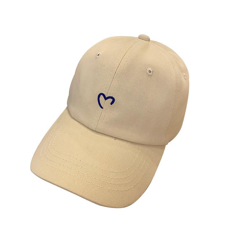 Simple Embroidery Love Baseball Cap Children's Summer Thin Sunshade Sunscreen White Cap Big Head Circumference Versatile Tide