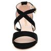 Sandali con zeppa piatta con cinturino alla caviglia e punta in velluto da donna da 30 mm, casual, con tacco, per feste