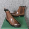 Autumn Winter Warm New Designer Leather Boots for Men Solid Color Fashion Casual Chelsea Boots Male Big Size Platform Shoes Man