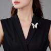 Retro and Elegant Shell Butterfly Brooch, Light Luxury Imitation Shell Butterfly Brooch, Elegant Anti-glare Pin