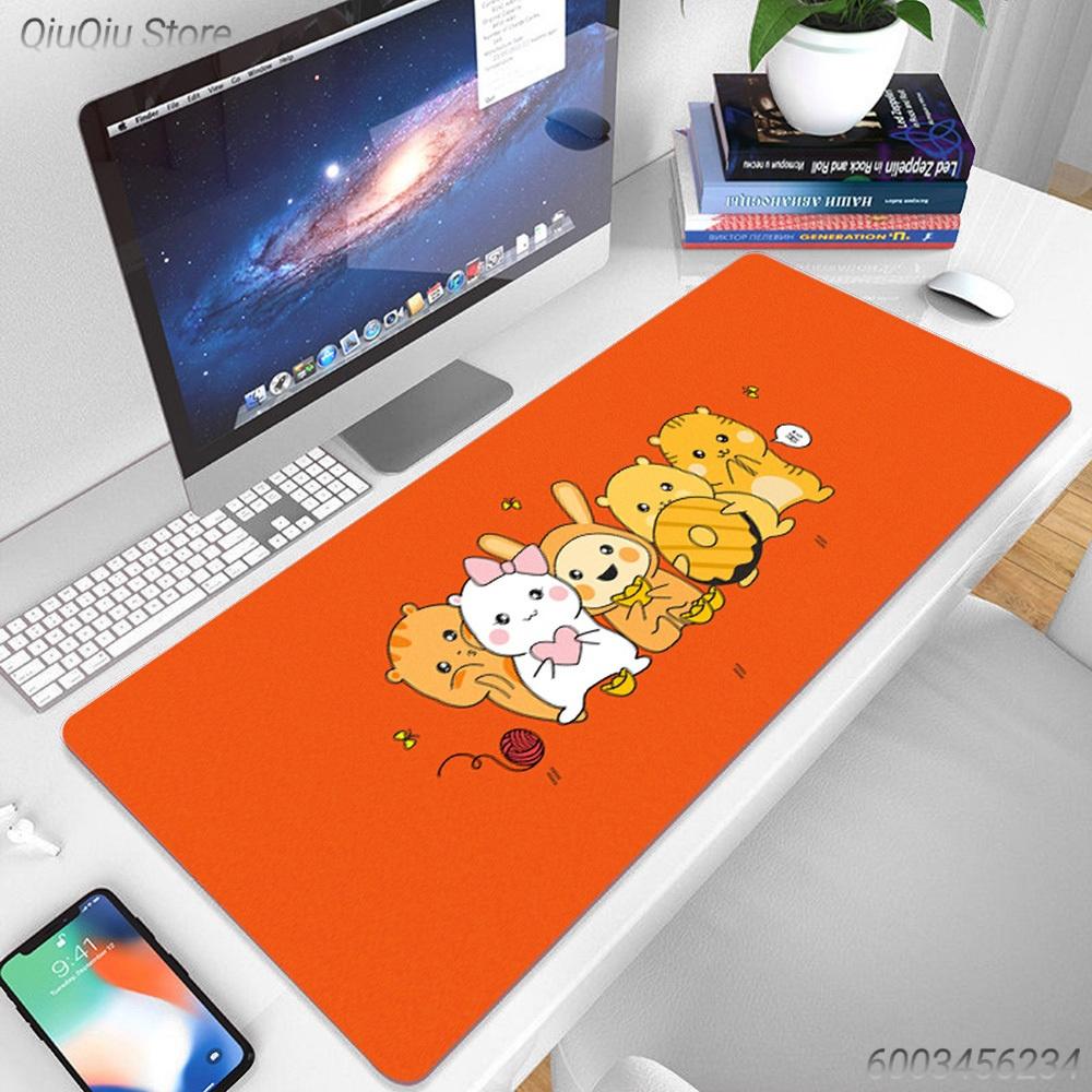 Lovely Cat Rabbit Animal Big Mouse Pad, Non‑Slip Rubber Base Desk Mat for Gamer Student Home Office Desktop Decor Gift