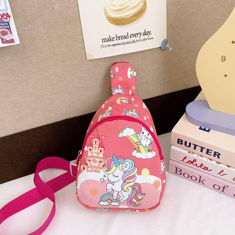 Kids Stylish Unicorn Cartoon Small Crossbody Bag For Daily School Outings And