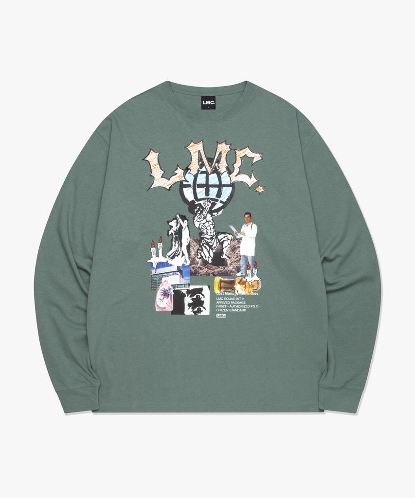 Lmc Rise Long Slv Tee Gray Khaki