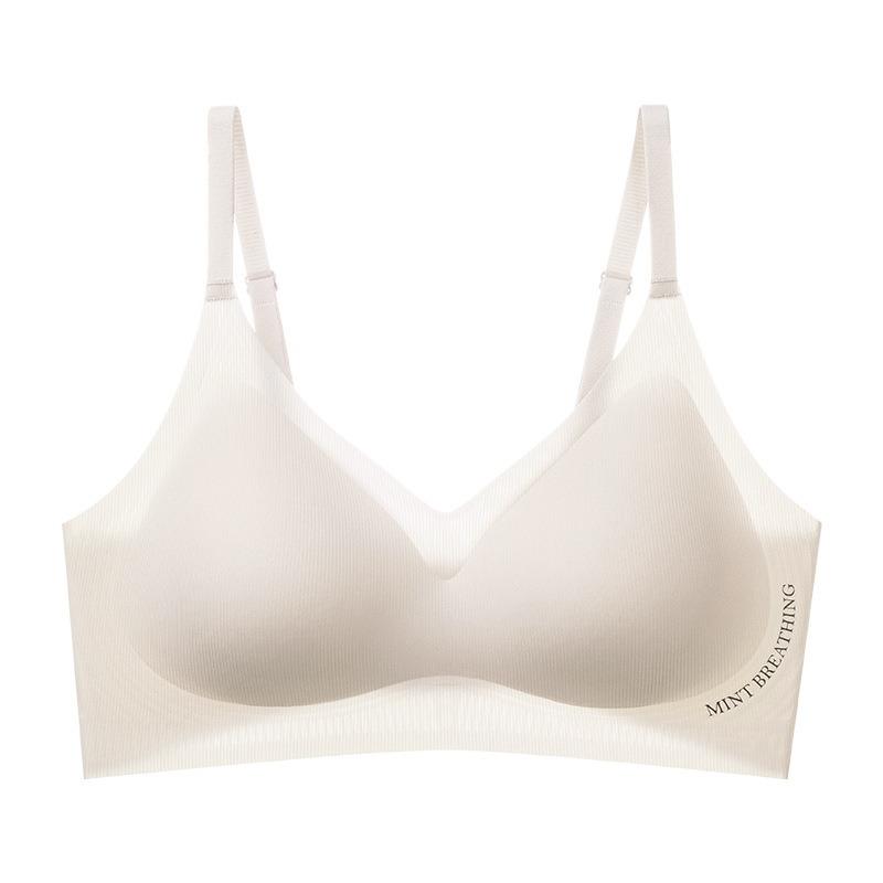 Women Seamless Wireless Comfortable Gathering Anti Sagging Breathable Bra