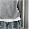 Maglietta a Maniche Lunghe Standard Spalla Finto Due Pezzi Taglie Forti Base Sottile Elastica Strato Base Morbido Tessuto a Costine Ottima per Indossare da Sola o Sotto Top