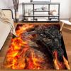 Fire Dragon Design Carpet with Scales and Flames1Fantasy Style Home Decor Mat Suitable for use as an anti-slip1 for1room and bedroom sofas