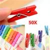 50pcs Colorful Wooden Clip for DIY Decorative Photo Storage and Crafts
