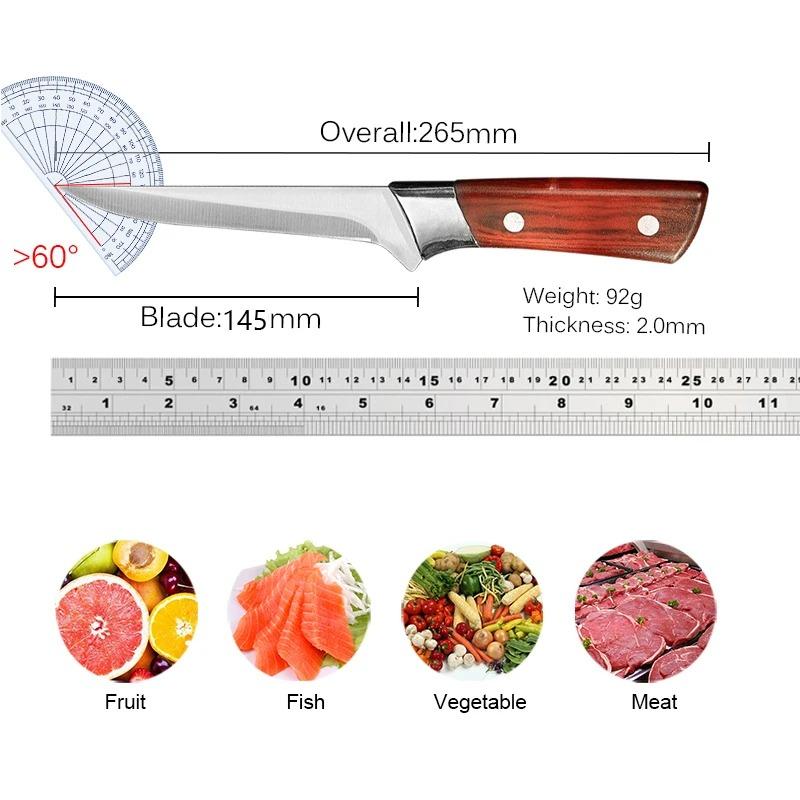 1pcs Butcher's Boning Knife Meat Cleaver Multipurpose Butchering Knife Stainless Steel Kitchen Knives Household Slicing Knife