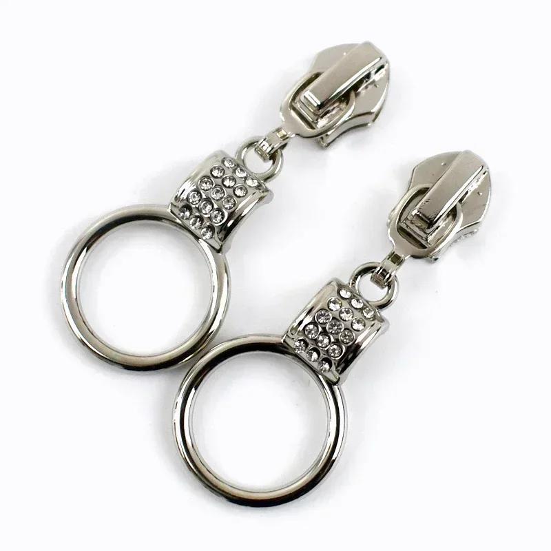 5/10Pcs Meetee 5# Zipper Sliders for Metal Nylon Resin Zips Clothes Bag Zippers Pull Head Repair Kit Garment Sewing Accessories