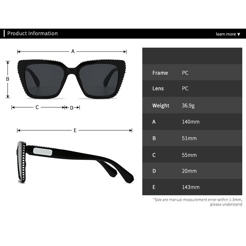 Luxury Diamond Brand Designer Square Sunglasses Women For Men Fashion Vintage Sun Glasses Popular Punk Uv400 Crystal Shades