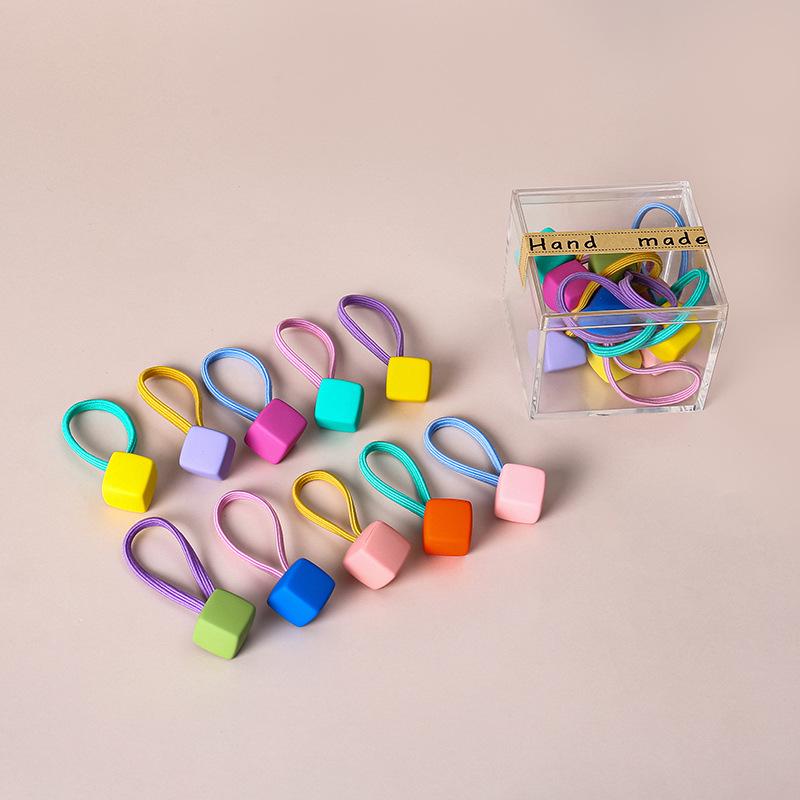 

10 Милых Резинок для Волос Конфетных Цветов - Девичьи Корейские Резинки для Укладки Волос