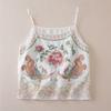 Cotton Linen Embroidered Vintage Sleeveless Tank Top For Women Summer Casual Wear