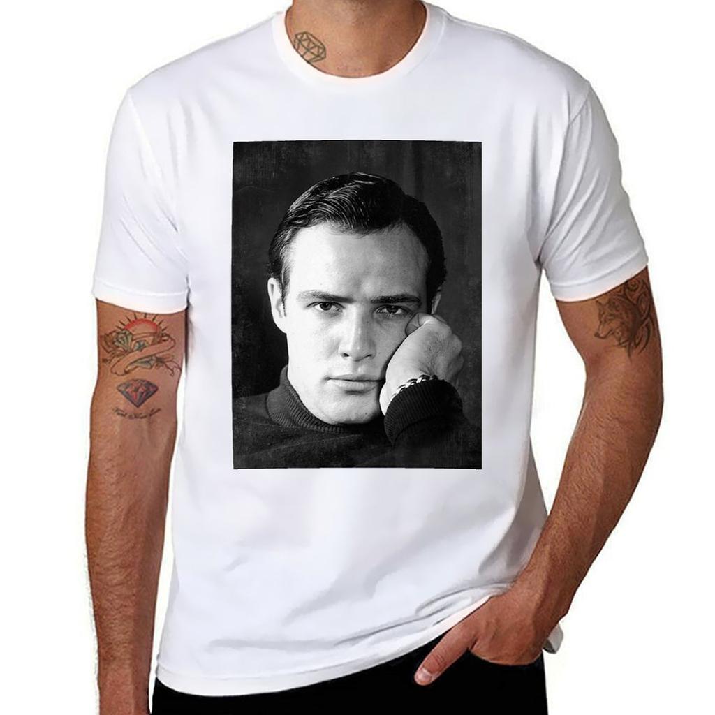 Marlon Brando Bw Vintage D17 T-shirt Running Palestra Manica Corta Maglietta Sportiva T-shirt