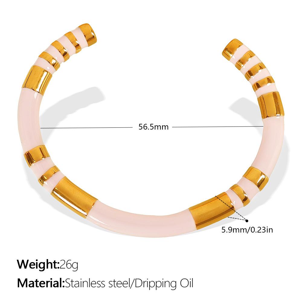 Европейский и американский ретро ins стиль простой персонализированный браслет из нержавеющей стали сегментированный титановая сталь браслет с масляным покрытием женский