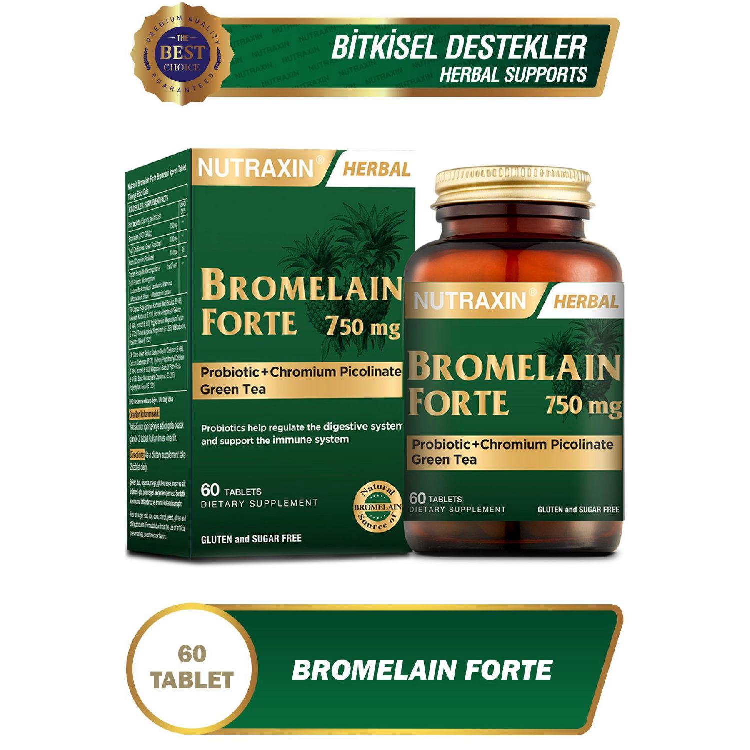 

Bromelain Forte 60 Pieces Tablet 750 Mg - (bromelain chrome probiotic)