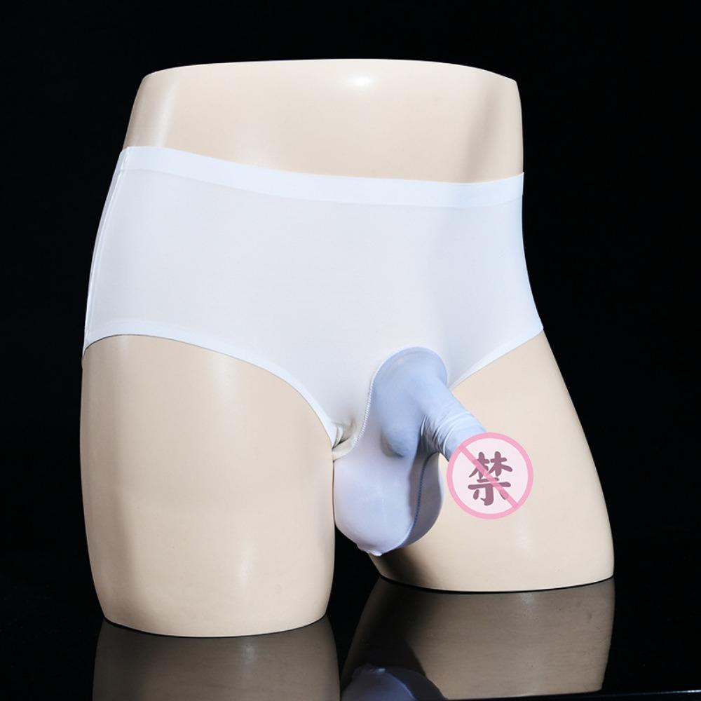 Cross-border Men's Underwear Jj Set Stockings Briefs Ice Silk Seamless Bullet Separation Sexy Large Size Shorts Men's Underwear