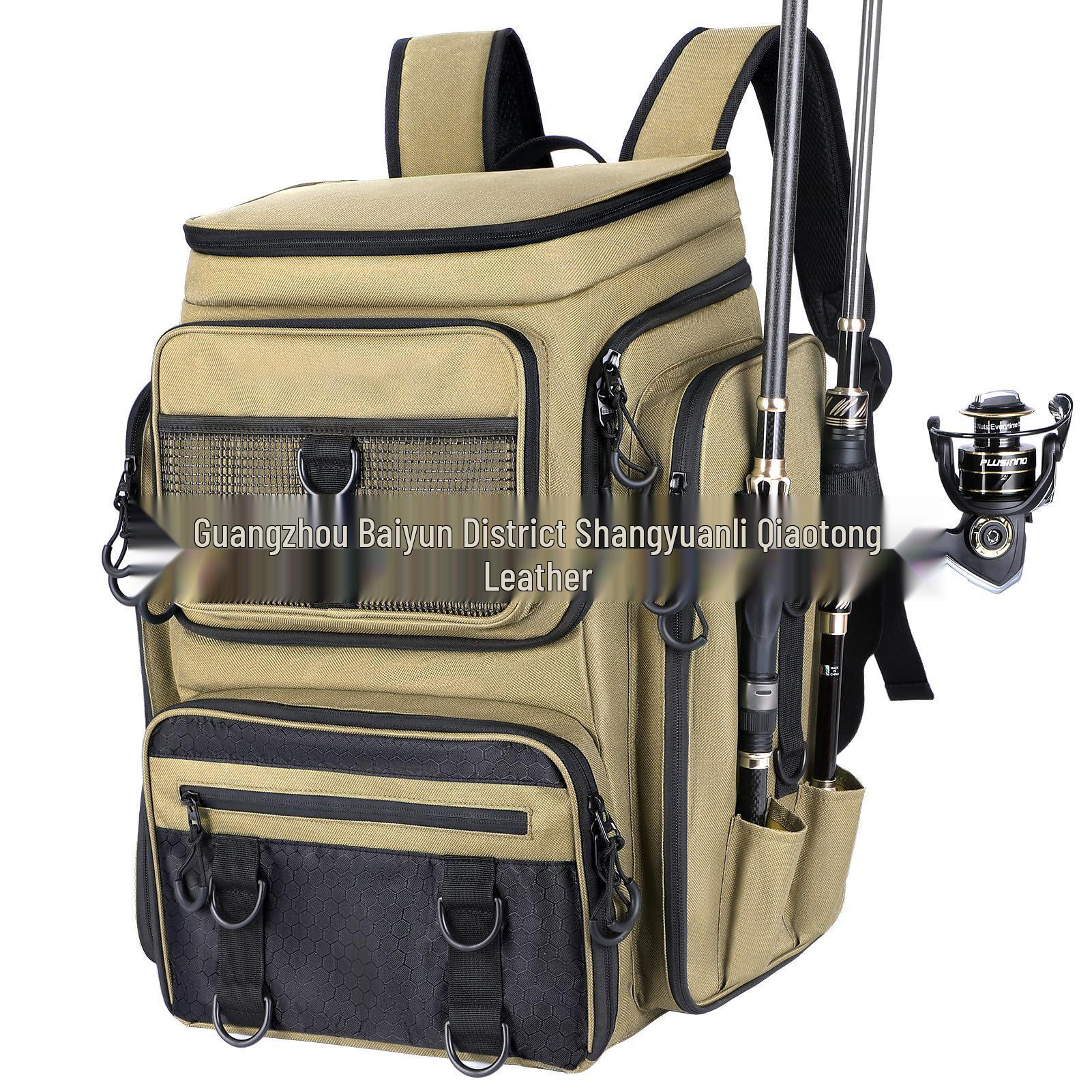 

Камуфляжный многофункциональный рюкзак для хранения рыболовных снастей и удилищ с логотипом на заказ хаки